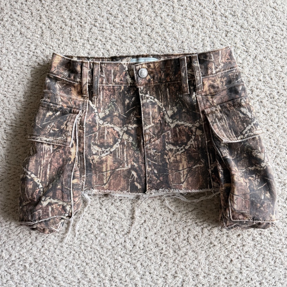 Revice Denim Oakland Camo Mini Skirt